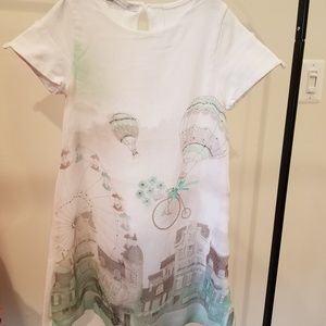 Beautiful girls white dress with prints